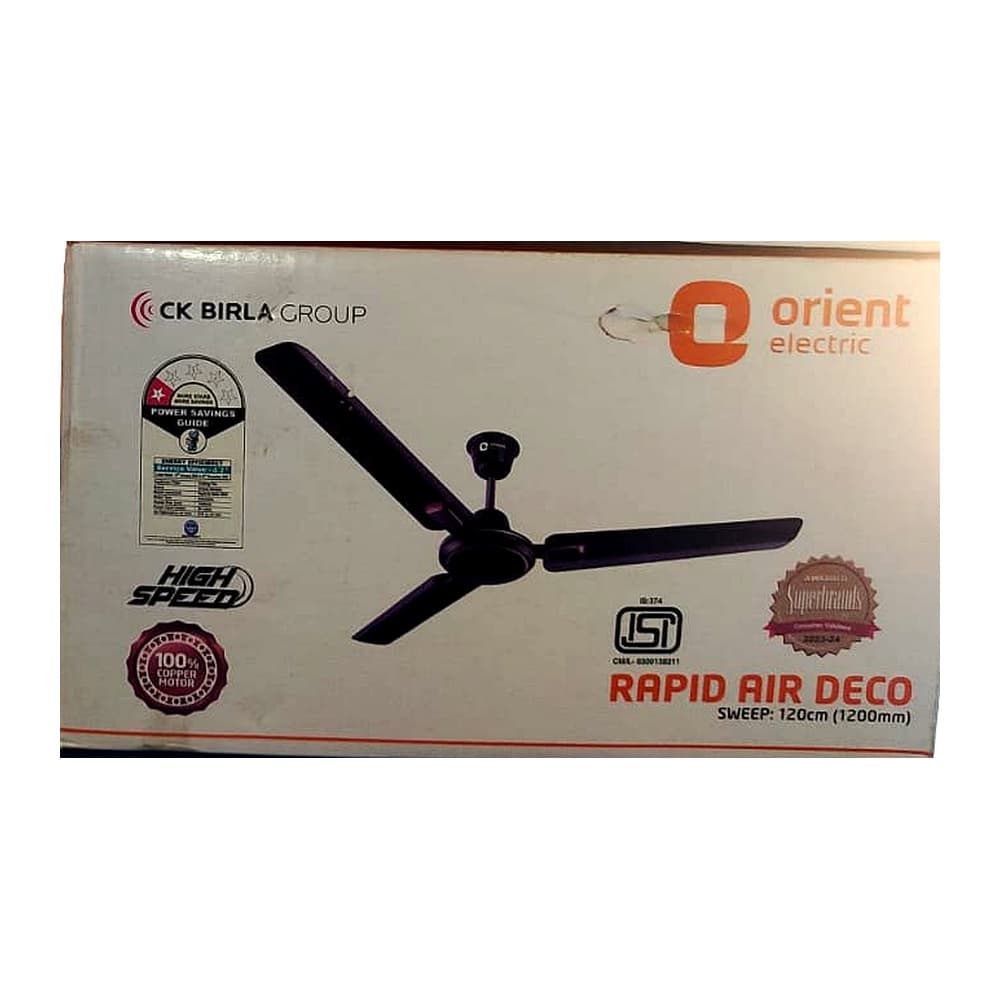 Orient Rapid Air Deco Ceiling Fan 1200mm