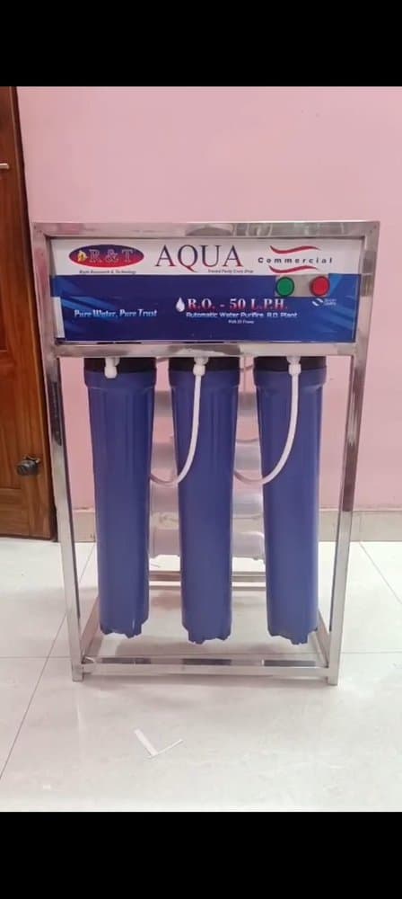 R&T Aqua Commercial RO Plant 50 LPH (SS Skid)